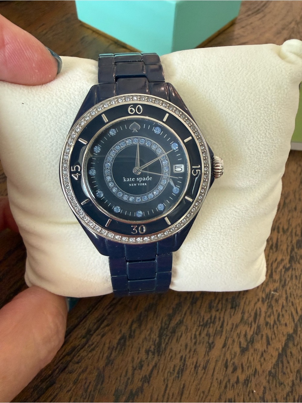 kate spade Navy Crystal-Bezel Women's Watch